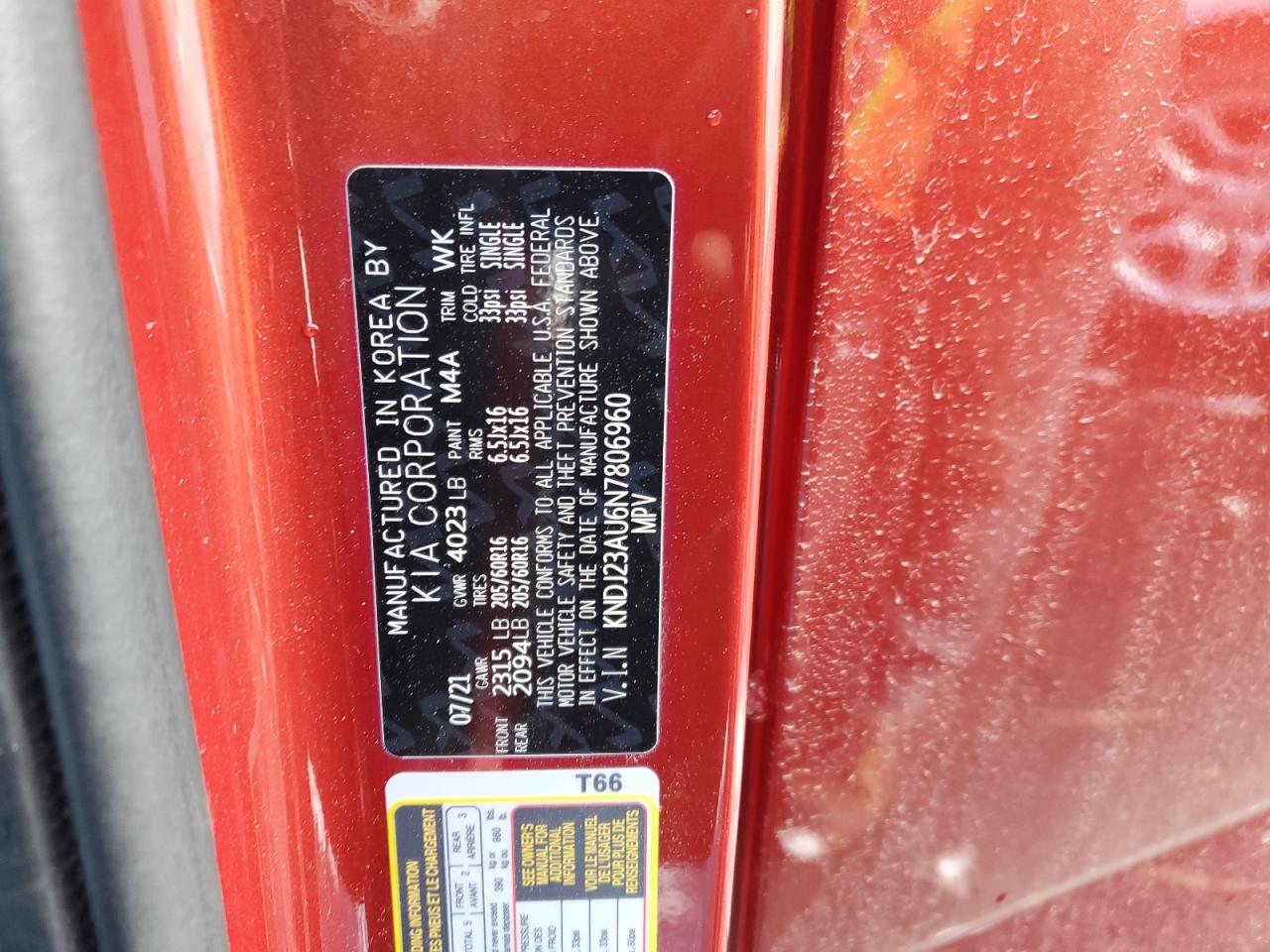 2022 KIA SOUL LX VIN:KNDJ23AU6N7806960