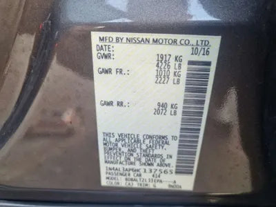 2017 Nissan Altima 327KM1N4AL3AP6HC1 VIN:327KM1N4AL3AP6HC1