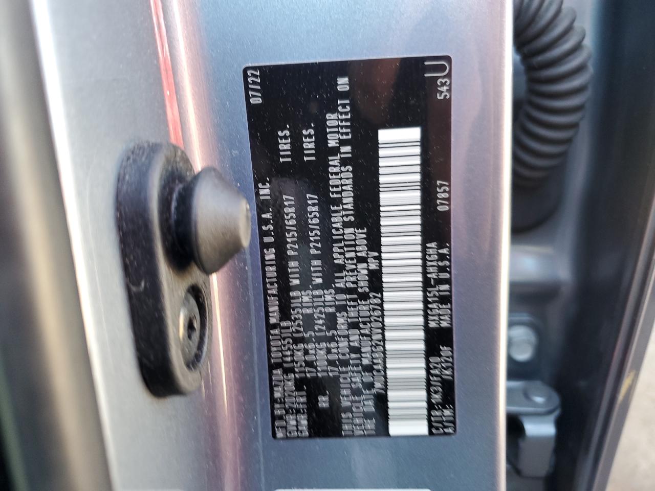 2022 TOYOTA COROLLA CROSS LE VIN:7MUCAABG2NV026782