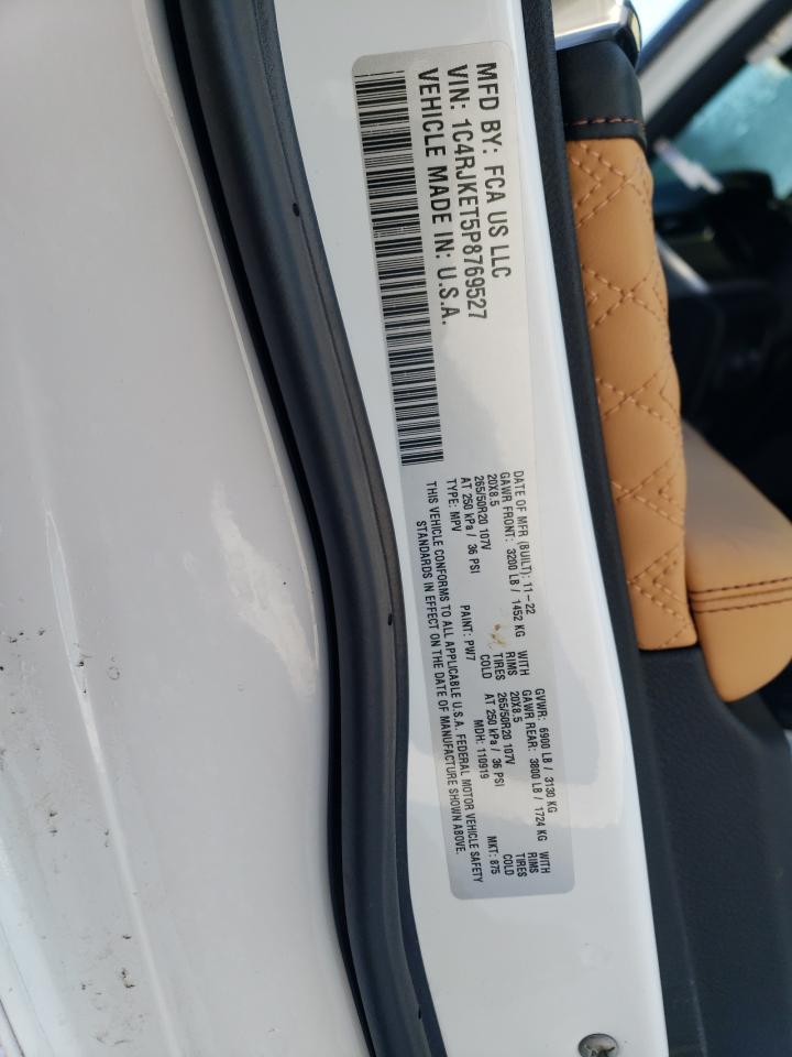 2023 JEEP GRAND CHEROKEE L SUMMIT VIN:1C4RJKET5P8769527