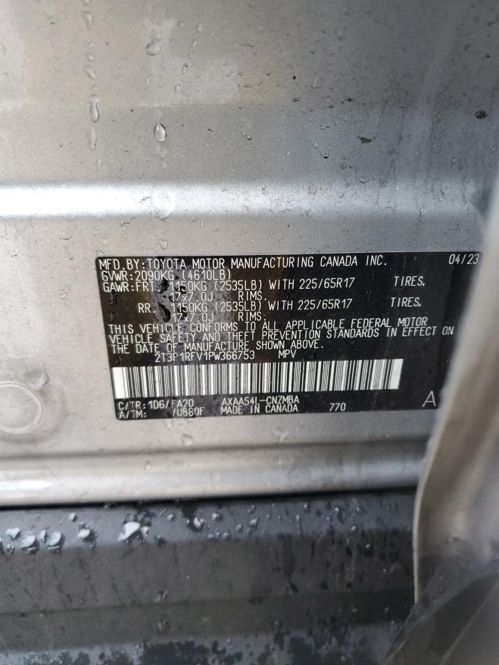 2023 TOYOTA RAV4 XLE VIN:2T3P1RFV1PW366753