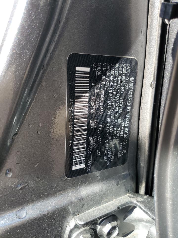 2022 NISSAN ROGUE SPORT S VIN:JN1BJ1AW0NW681668