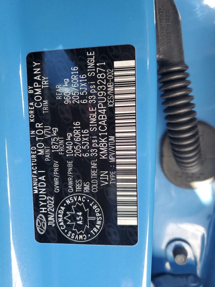 2023 HYUNDAI KONA ESSENTIAL VIN:KM8K1CAB4PU932871