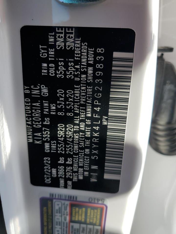 2023 KIA SORENTO SX VIN:5XYRK4LF4PG239838