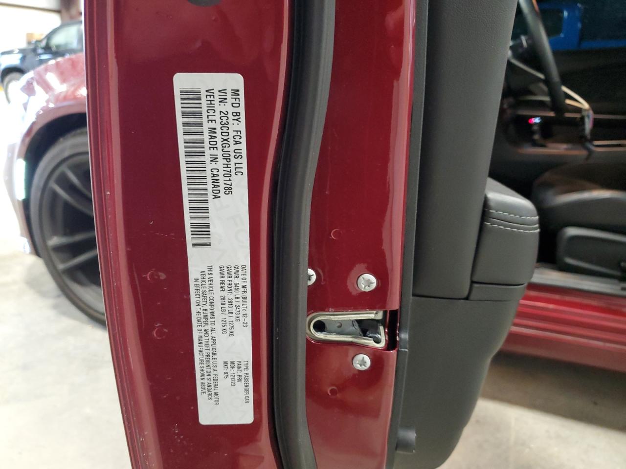 2023 DODGE CHARGER SCAT PACK VIN:2C3CDXGJ0PH701785