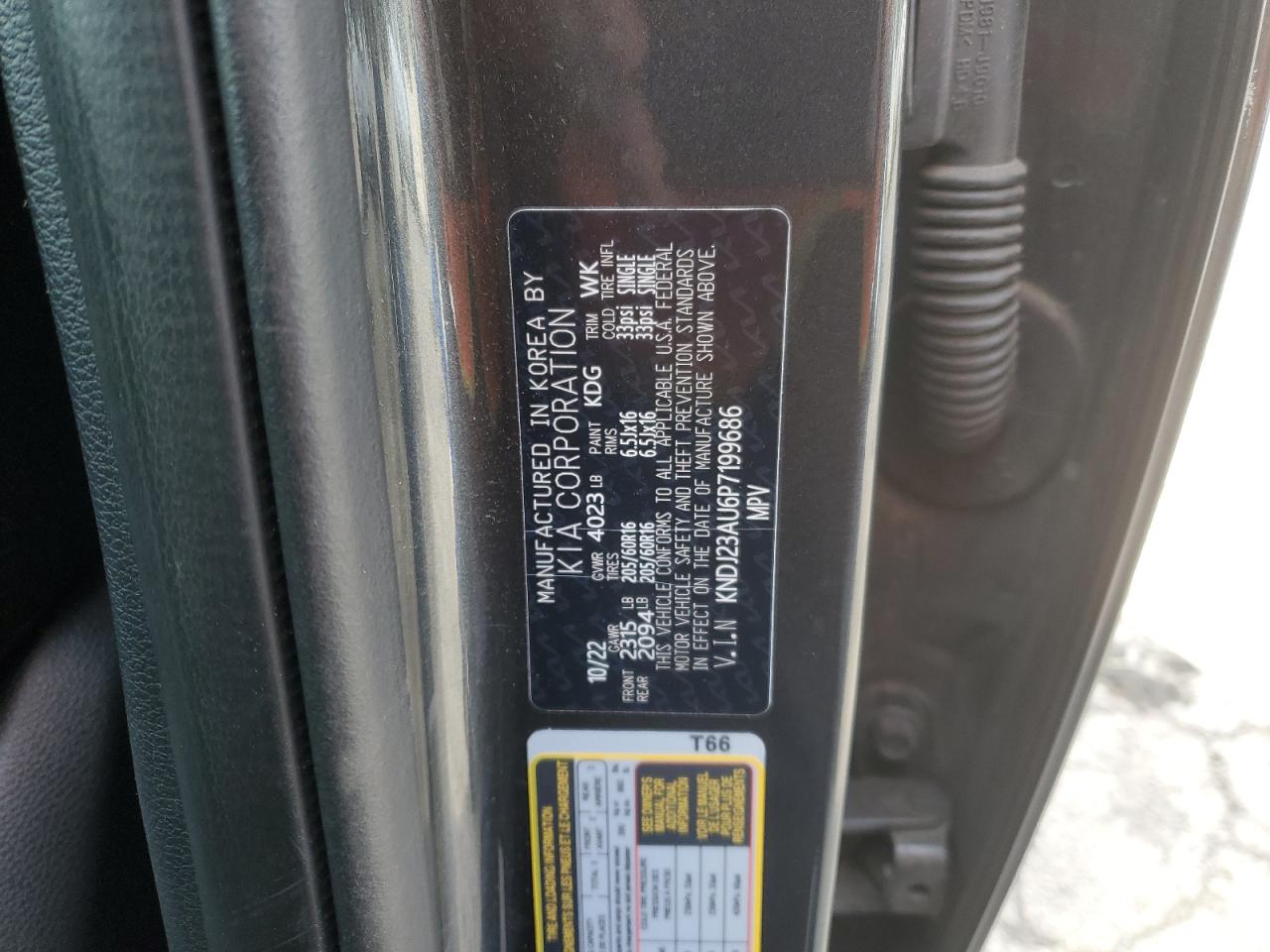 2023 KIA SOUL LX VIN:KNDJ23AU6P7199686