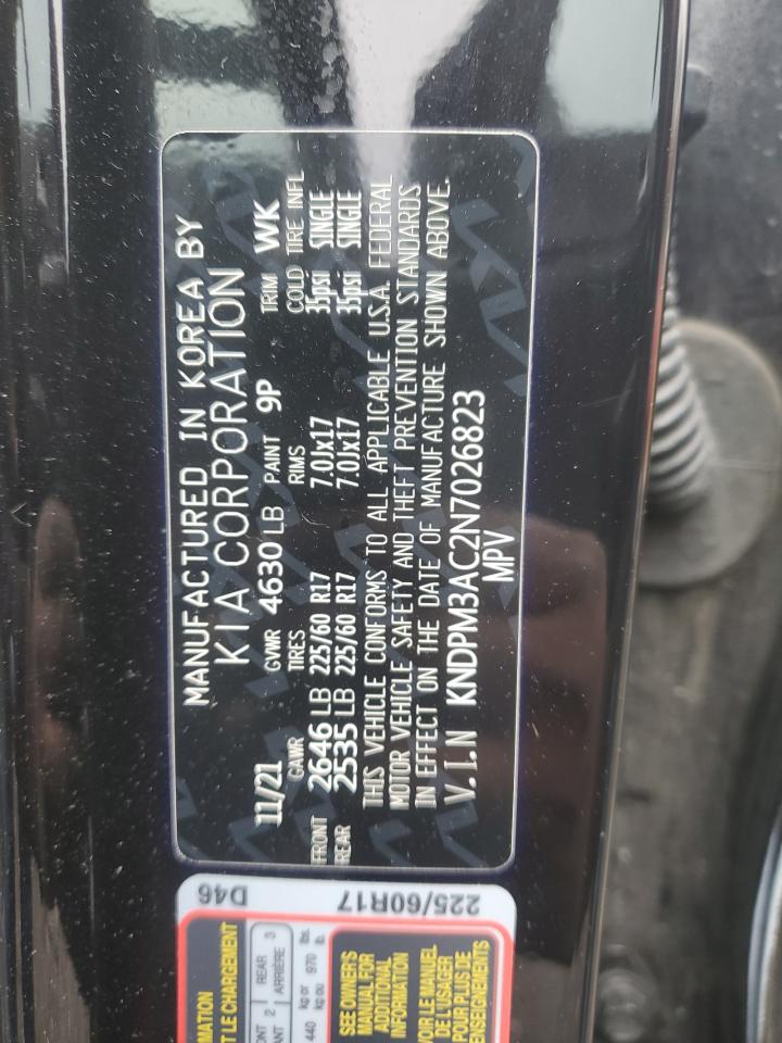 2022 KIA SPORTAGE LX VIN:KNDPM3AC2N7026823