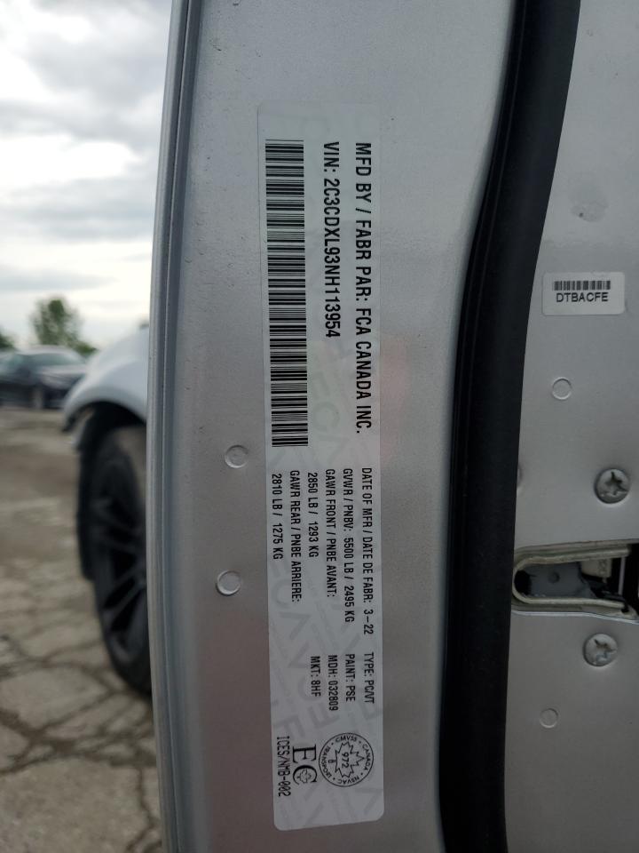 2022 DODGE CHARGER SRT HELLCAT VIN:2C3CDXL93NH113954