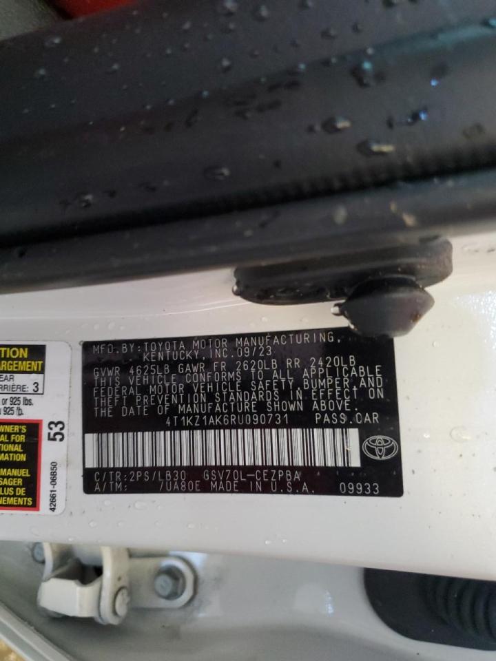 2024 TOYOTA CAMRY TRD VIN:4T1KZ1AK6RU090731