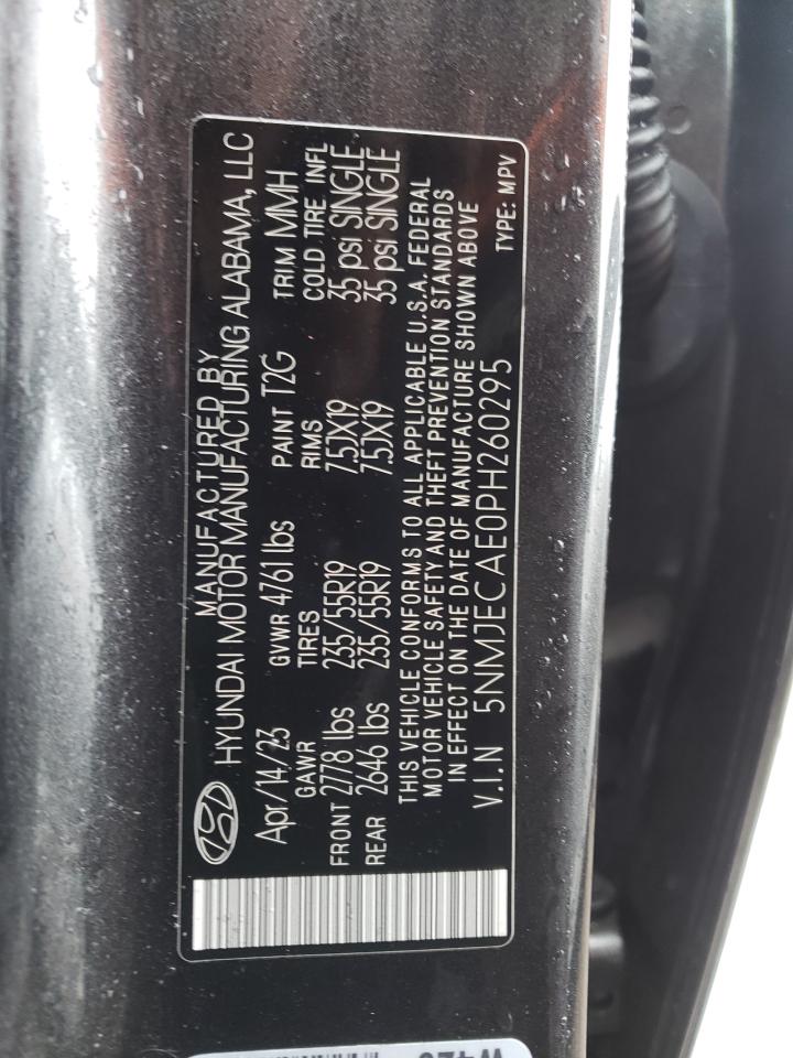 2023 HYUNDAI TUCSON LIMITED VIN:5NMJECAE0PH260295