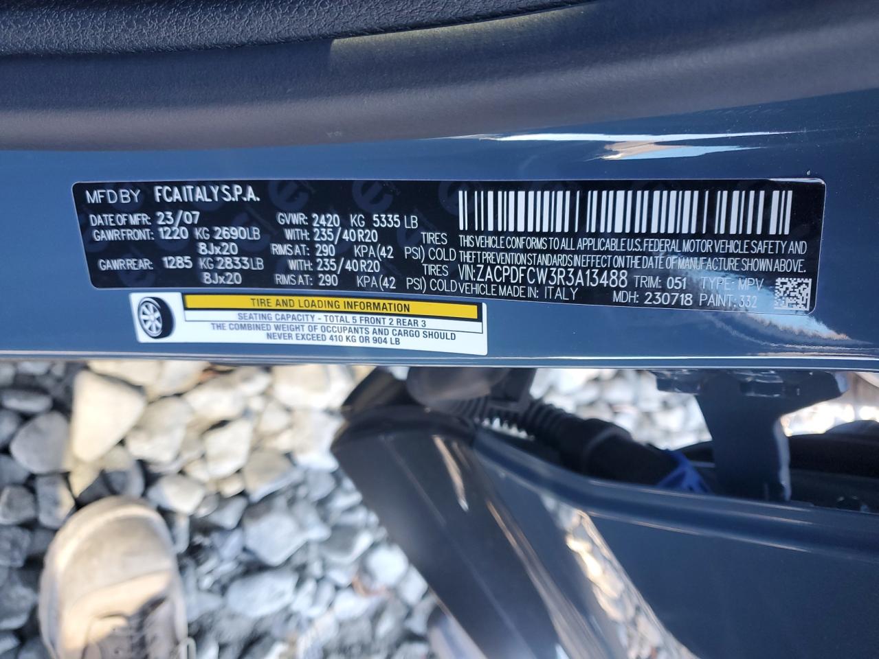 2024 DODGE HORNET R/T VIN:ZACPDFCW3R3A13488