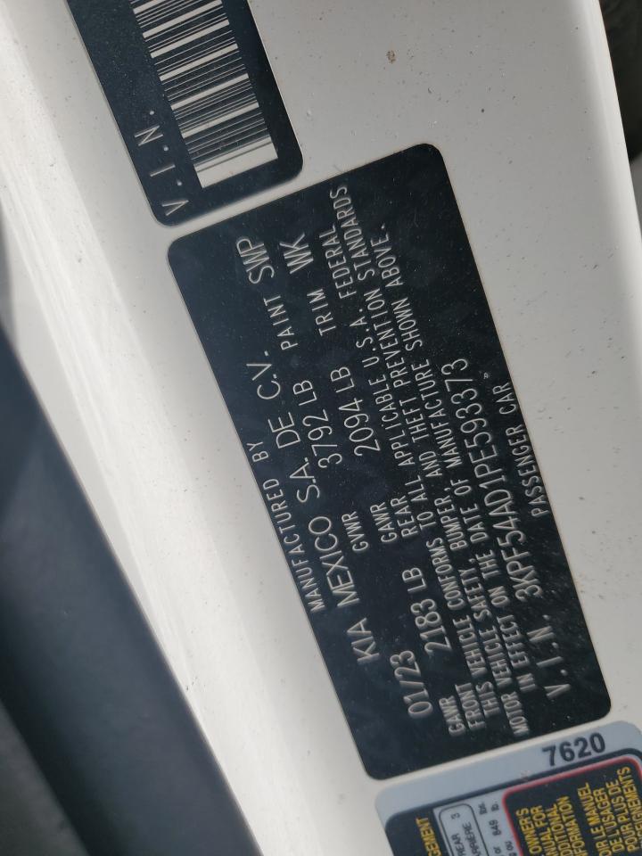 2023 KIA FORTE GT LINE VIN:3KPF54AD1PE593373