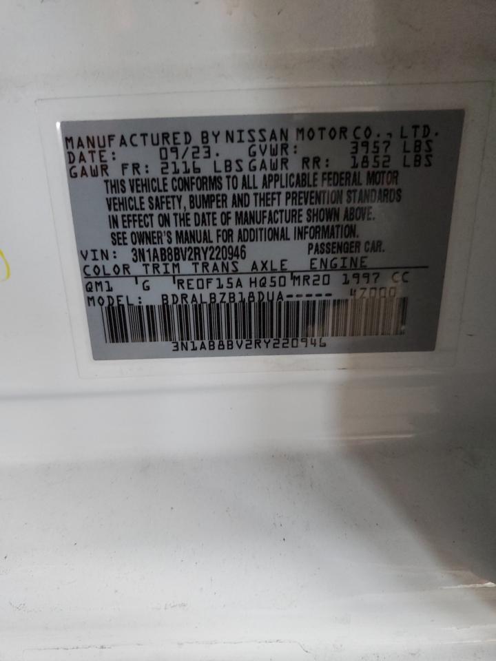2024 NISSAN SENTRA S VIN:3N1AB8BV2RY220946