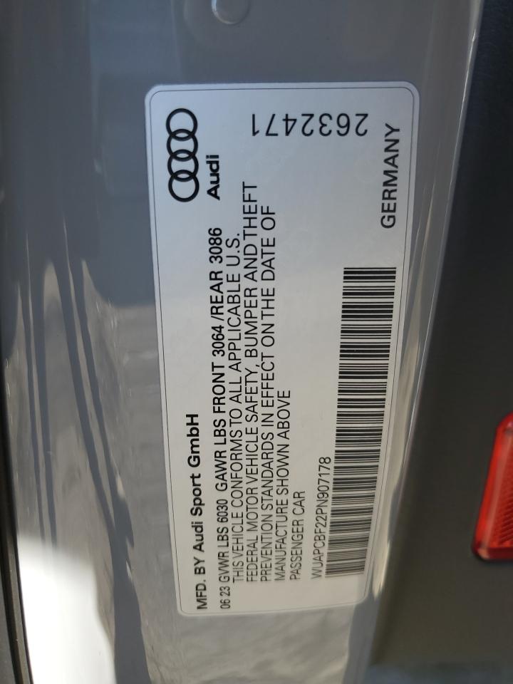 2023 AUDI RS7  VIN:WUAPCBF22PN907178