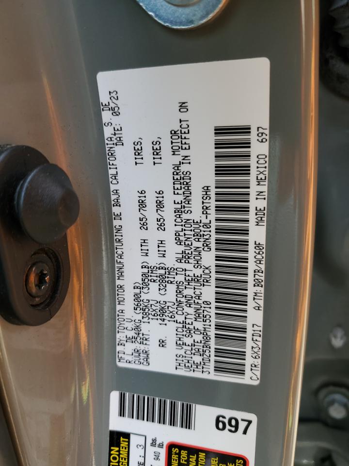 2023 TOYOTA TACOMA DOUBLE CAB VIN:3TMDZ5BN8PM155710