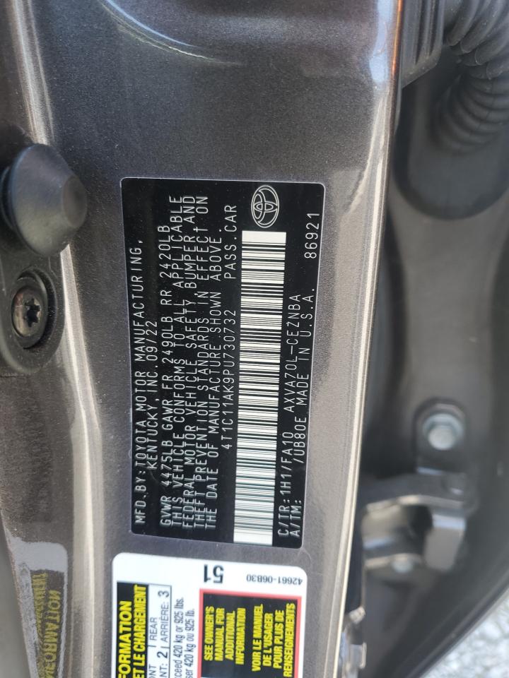 2023 TOYOTA CAMRY LE VIN:4T1C11AK9PU730732
