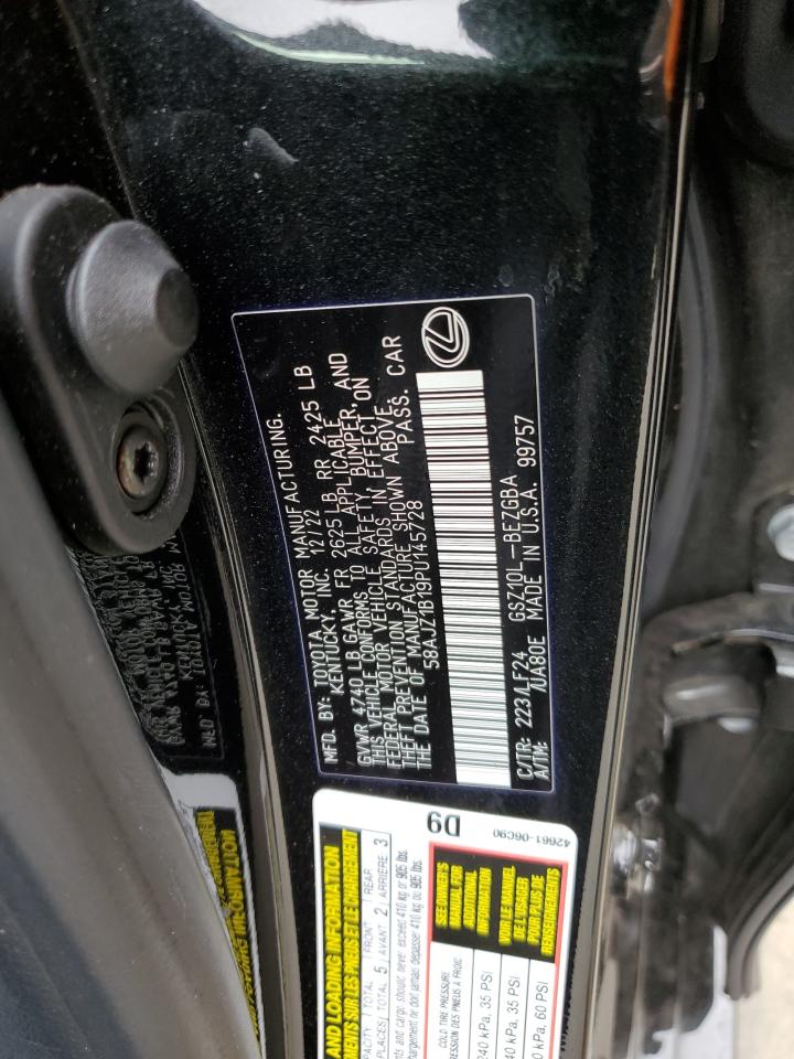 2023 LEXUS ES 350 F SPORT HANDLING VIN:58AJZ1B19PU145728