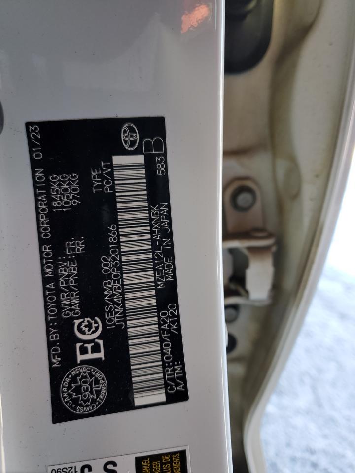 2023 TOYOTA COROLLA SE VIN:JTNK4MBE0P3201866