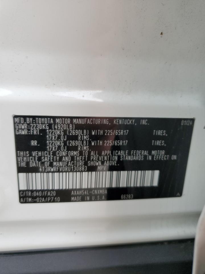 2024 TOYOTA RAV4 XLE VIN:4T3RWRFV0RU130883