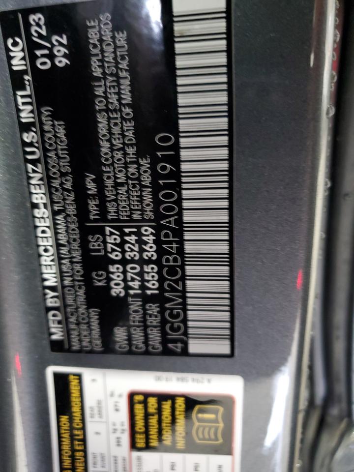 2023 MERCEDES-BENZ EQE SUV 500 4MATIC VIN:4JGGM2CB4PA001910