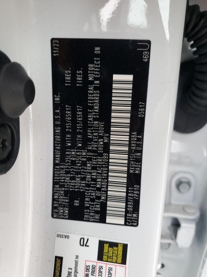 2024 TOYOTA COROLLA CROSS SE VIN:7MUFBABG1RV017099