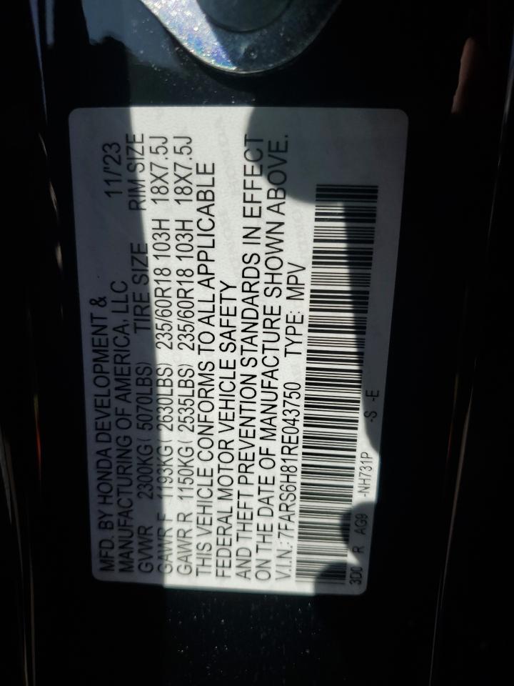 2024 HONDA CR-V SPORT-L VIN:7FARS6H81RE043750