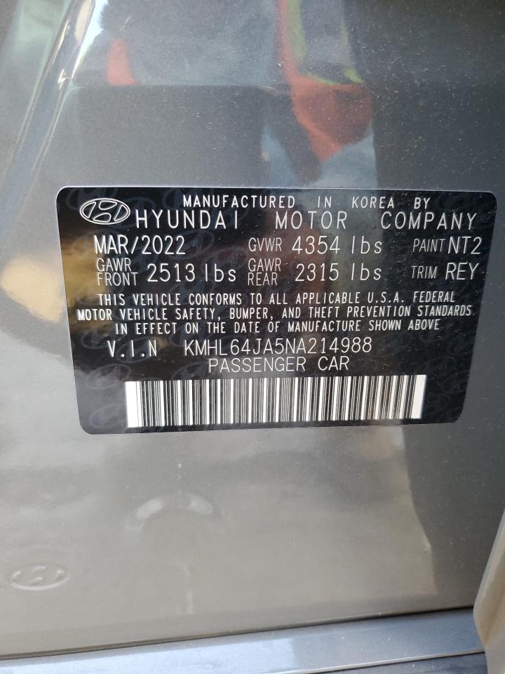 2022 HYUNDAI SONATA SEL VIN:KMHL64JA5NA214988