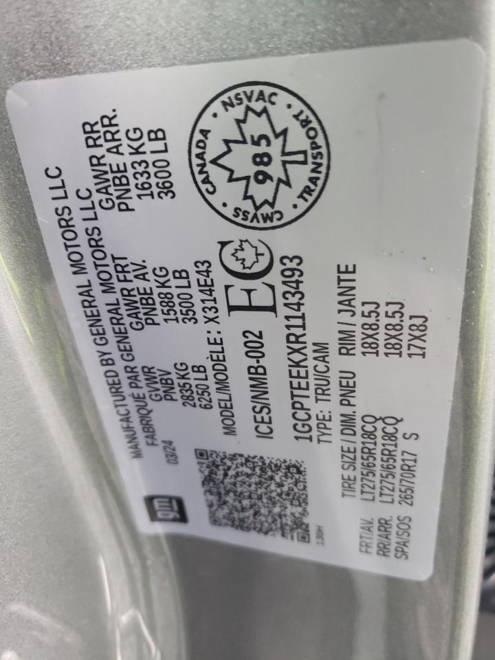 2024 CHEVROLET COLORADO TRAIL BOSS VIN:1GCPTEEKXR1143493