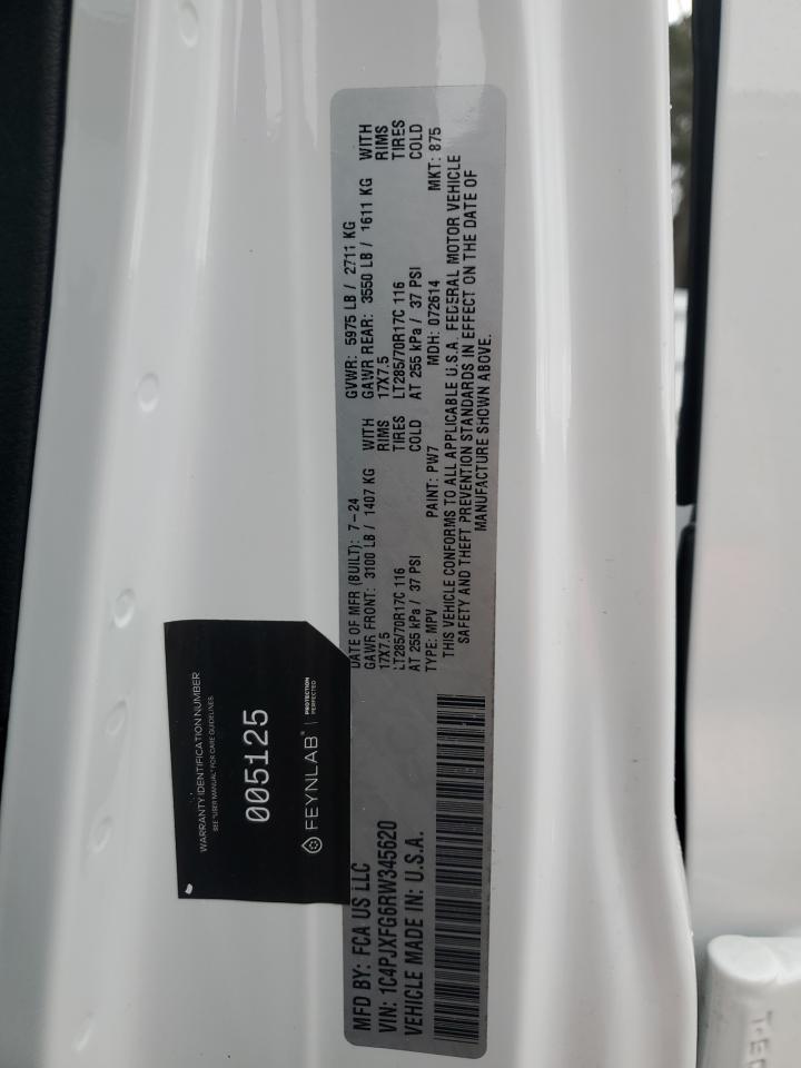 2024 JEEP WRANGLER RUBICON VIN:1C4PJXFG6RW345620
