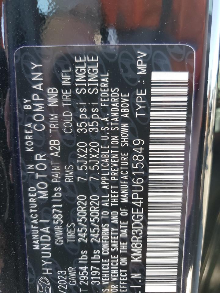 2023 HYUNDAI PALISADE XRT VIN:KM8R3DGE4PU615849