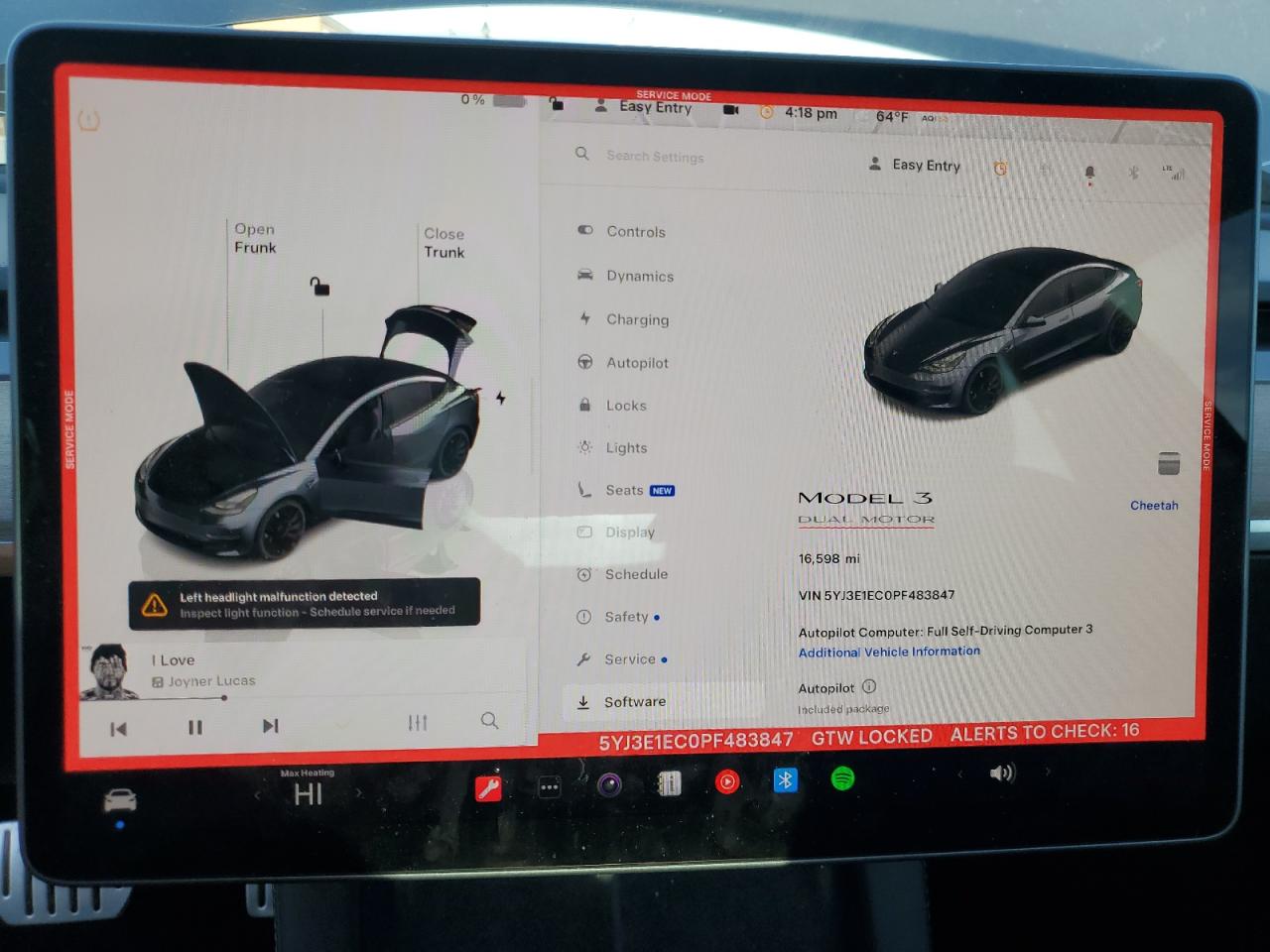 2023 TESLA MODEL 3  VIN:5YJ3E1EC0PF483847