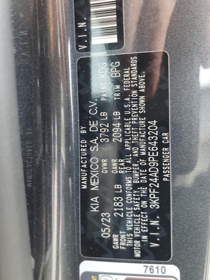 2023 KIA FORTE LX VIN:3KPF24AD9PE643204