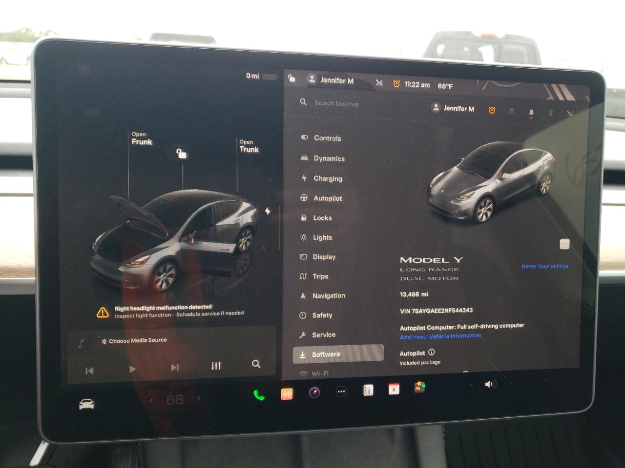 2022 TESLA MODEL Y  VIN:7SAYGAEE2NF544343