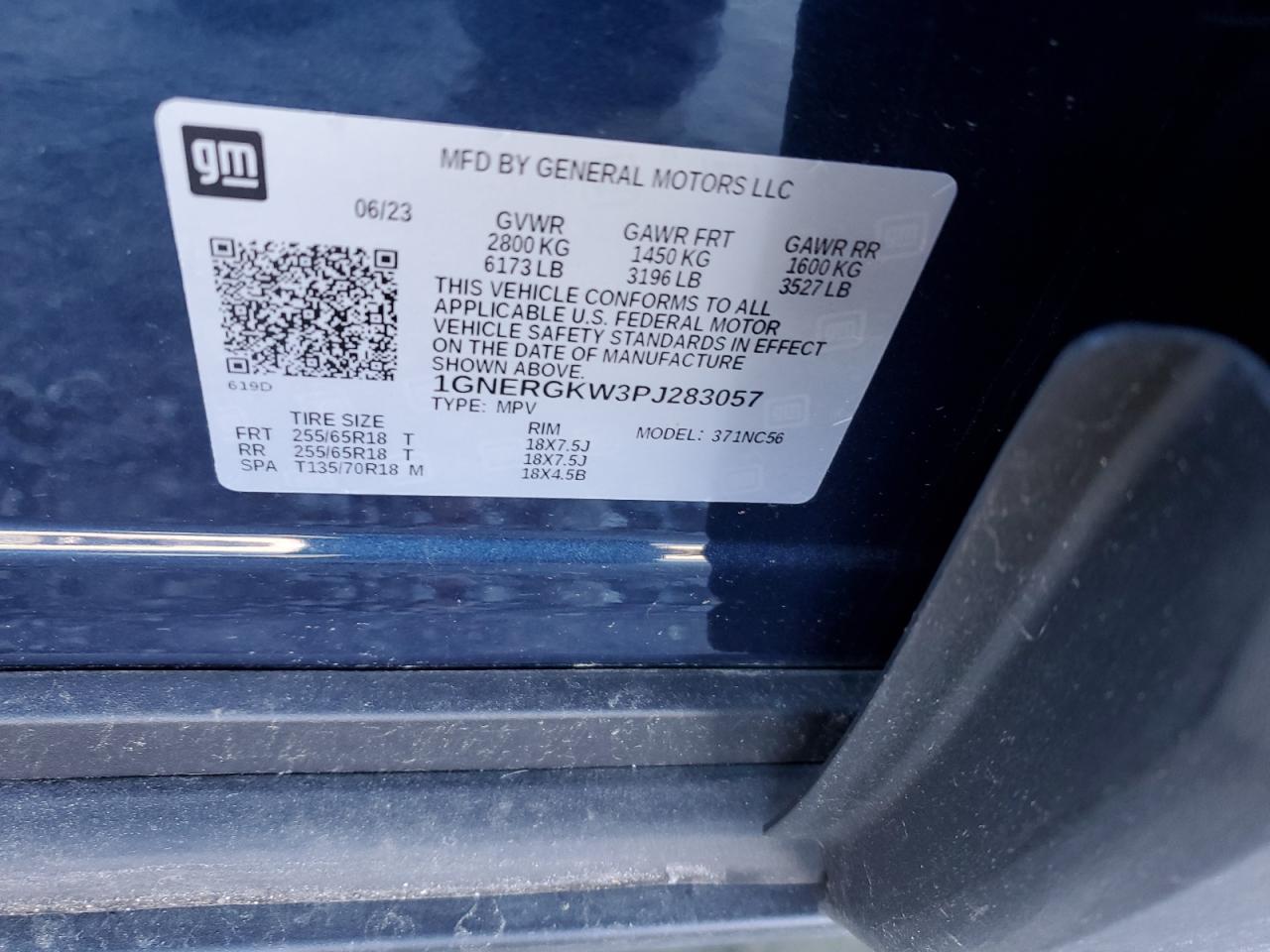 2023 CHEVROLET TRAVERSE LT VIN:1GNERGKW3PJ283057