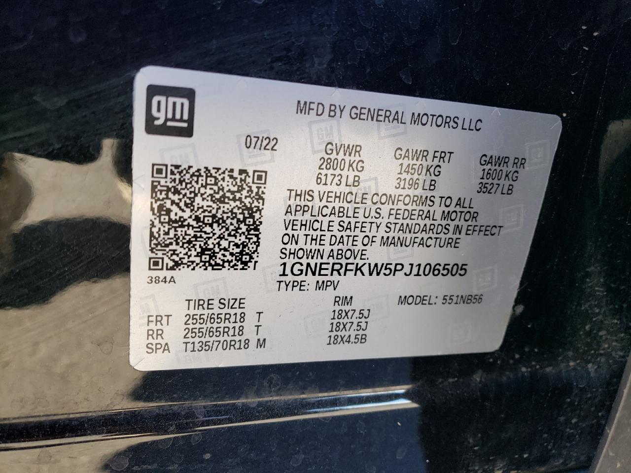 2023 CHEVROLET TRAVERSE LS VIN:1GNERFKW5PJ106505