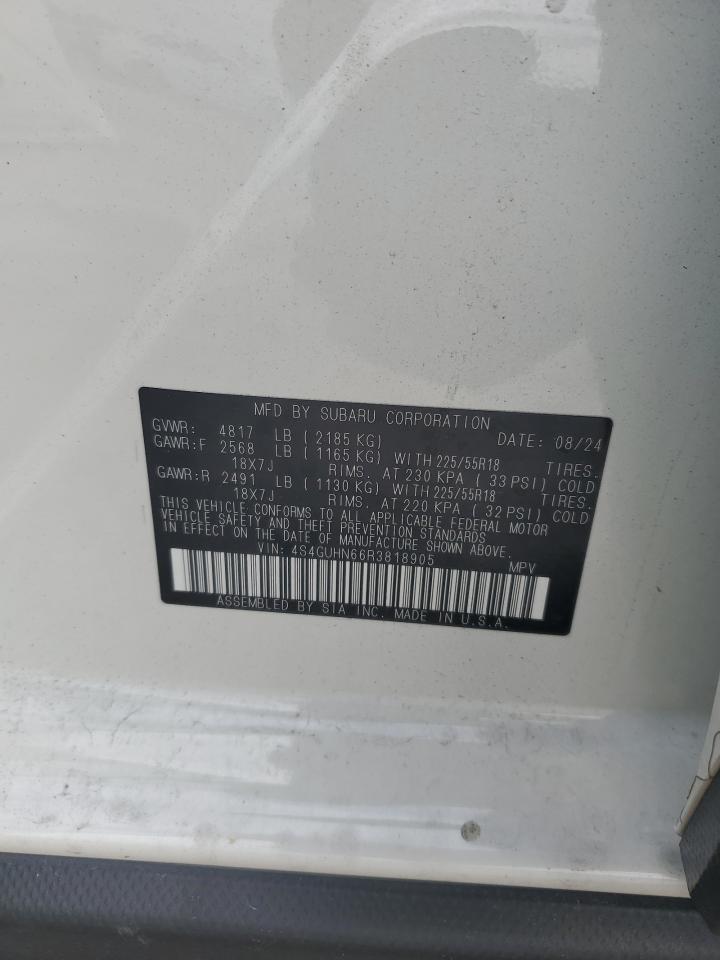 2024 SUBARU CROSSTREK LIMITED VIN:4S4GUHN66R3818905