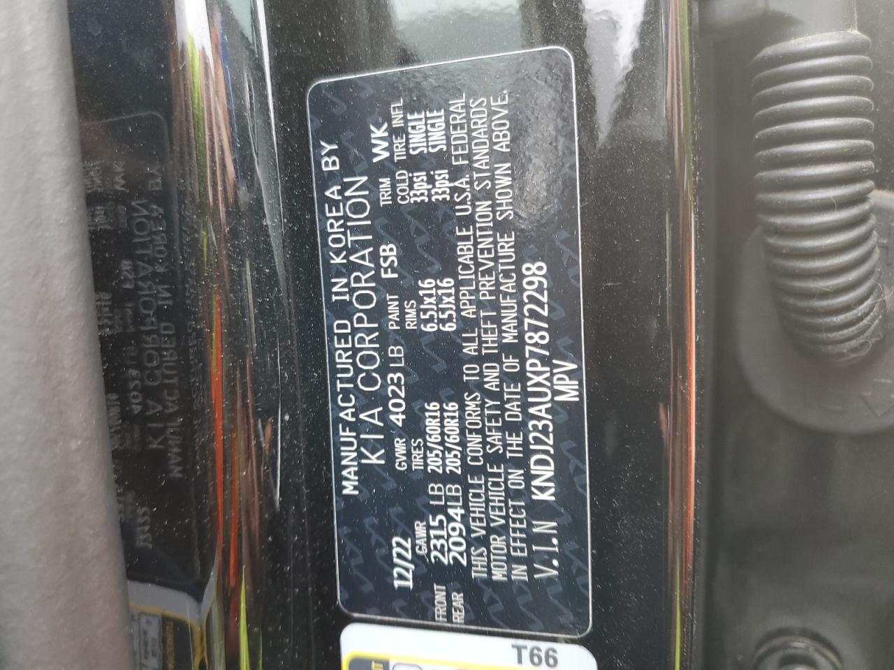 2023 KIA SOUL LX VIN:KNDJ23AUXP7872298