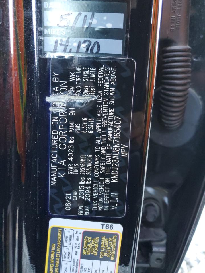 2022 KIA SOUL LX VIN:KNDJ23AU8N7165407