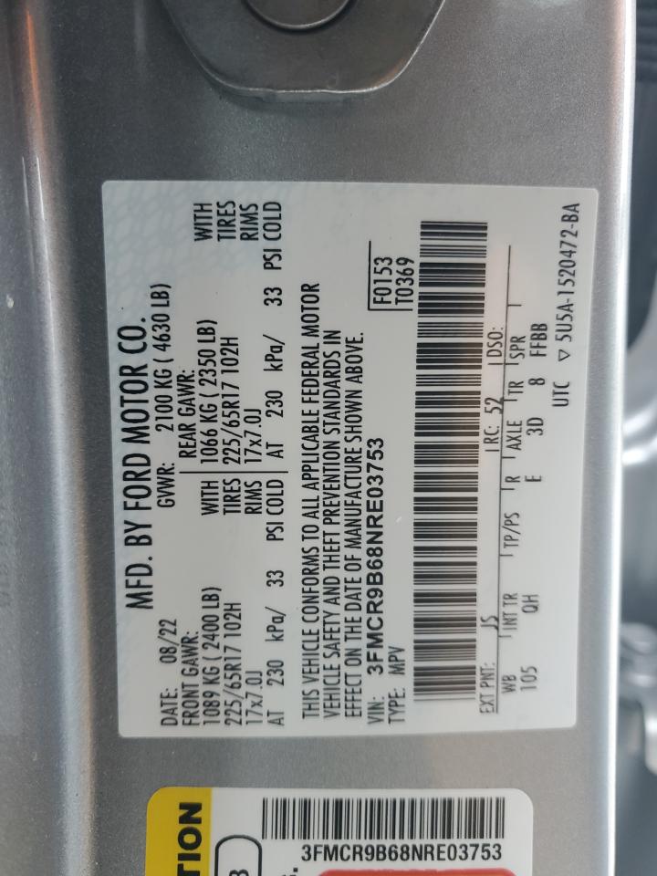 2022 FORD BRONCO SPORT BIG BEND VIN:1G1ZB5STXGF186958