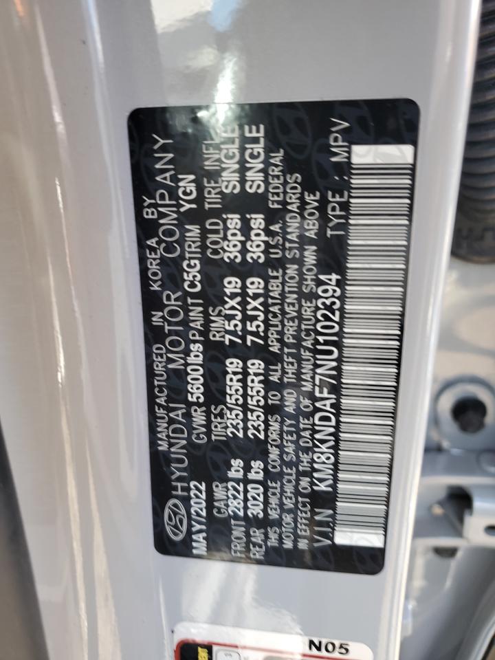 2022 HYUNDAI IONIQ 5 SEL VIN:KM8KNDAF7NU102394