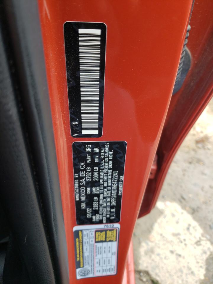 2022 KIA FORTE FE VIN:3KPF24AD7NE472241