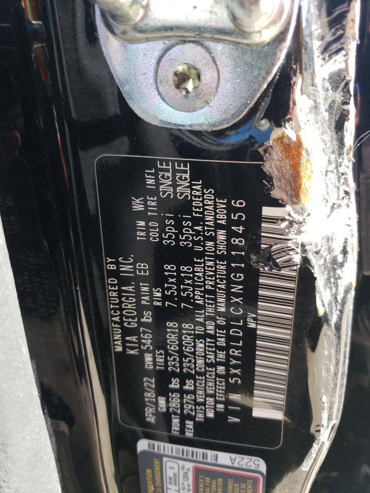 2022 KIA SORENTO S VIN:5XYRLDLCXNG118456