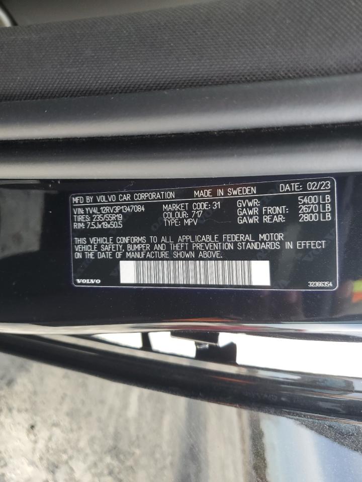 2023 VOLVO XC60 CORE VIN:YV4L12RV3P1347084