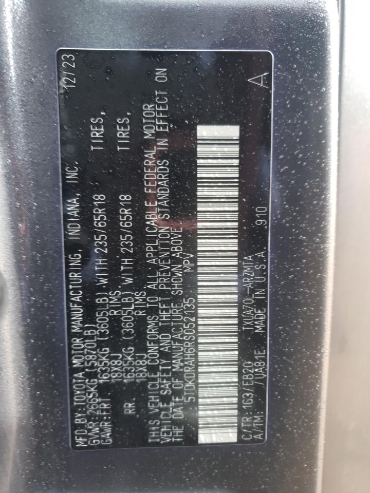 2024 TOYOTA HIGHLANDER LE VIN:5TDKDRAH6RS052135