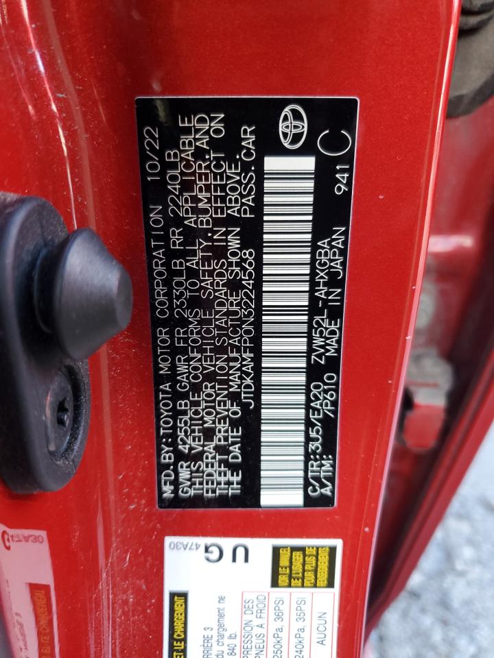 2022 TOYOTA PRIUS PRIME LE VIN:JTDKAMFP0N3224568