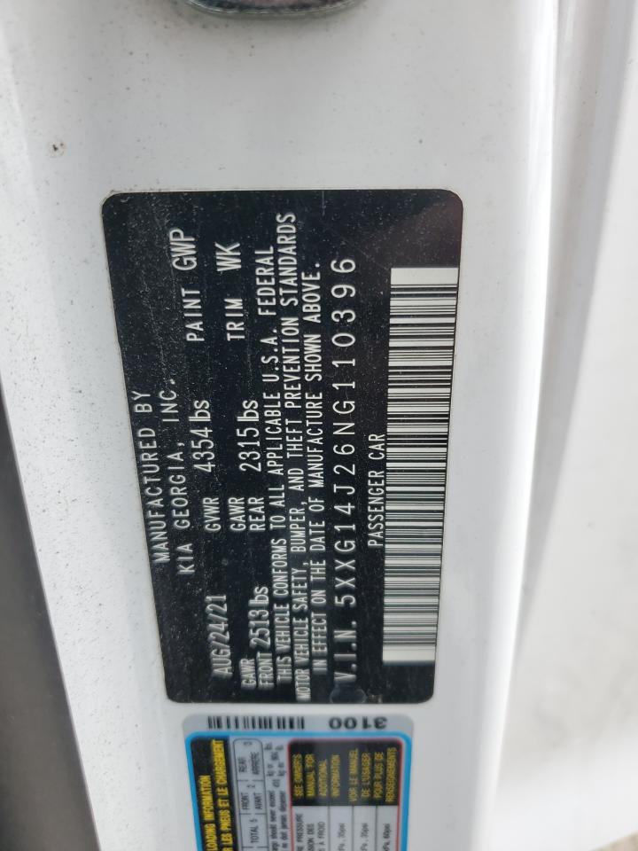2022 KIA K5 LXS VIN:5XXG14J26NG110396
