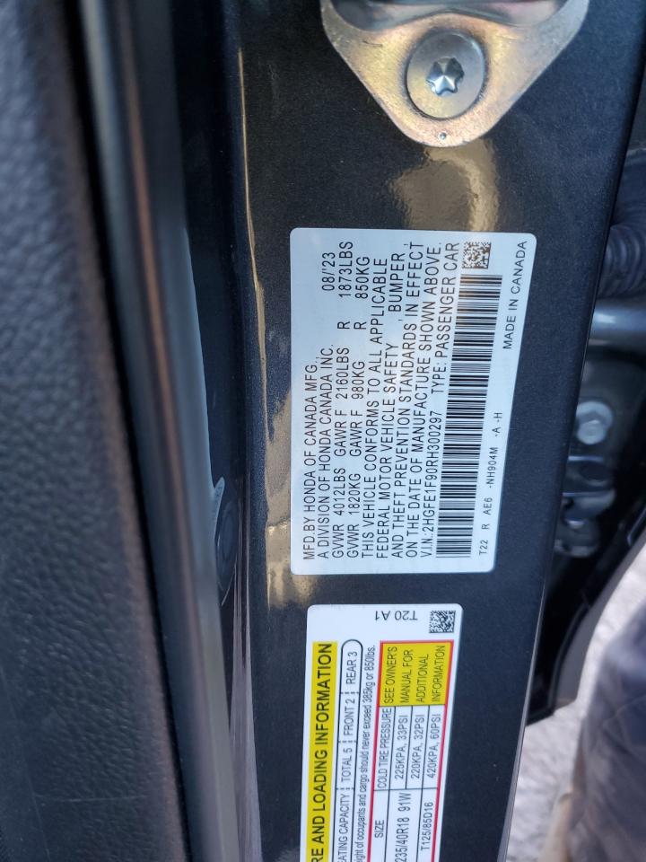 2024 HONDA CIVIC TOURING VIN:2HGFE1F90RH300297