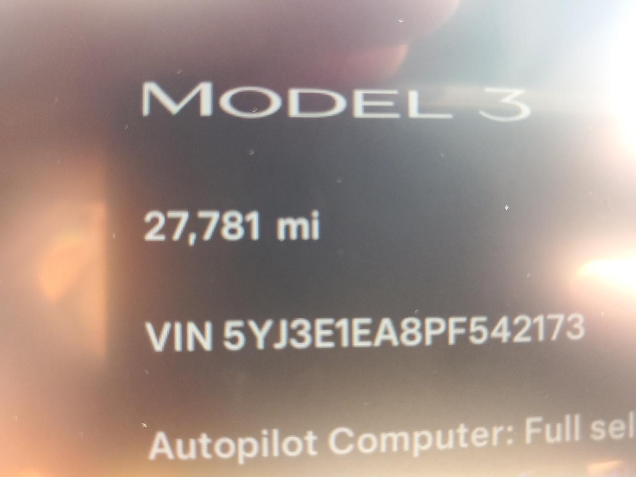 2023 TESLA MODEL 3  VIN:5YJ3E1EA8PF542173