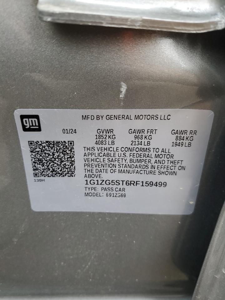 2024 CHEVROLET MALIBU RS VIN:1G1ZG5ST6RF159499