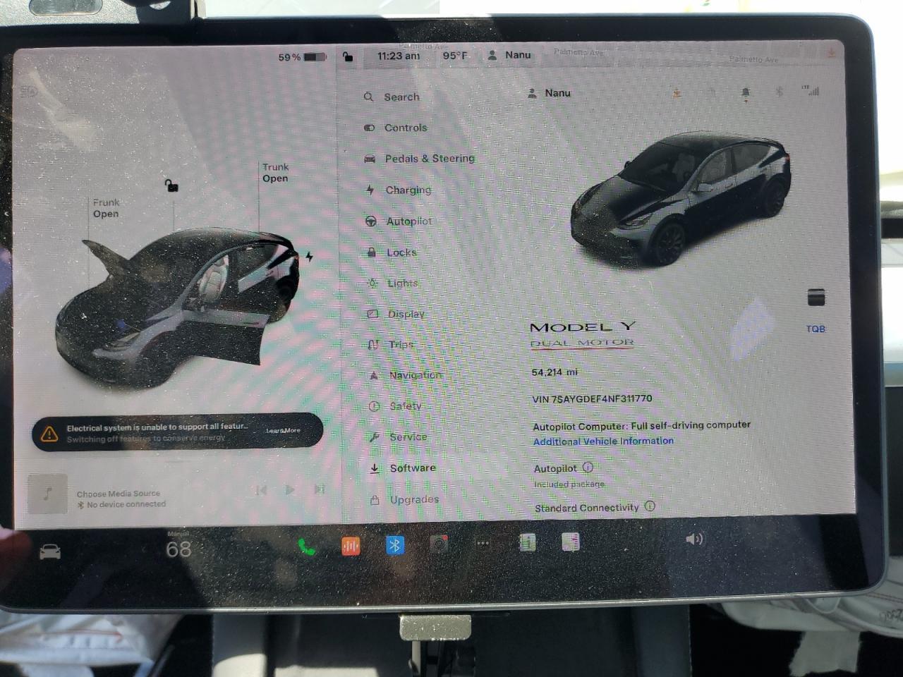 2022 TESLA MODEL Y  VIN:7SAYGDEF4NF311770